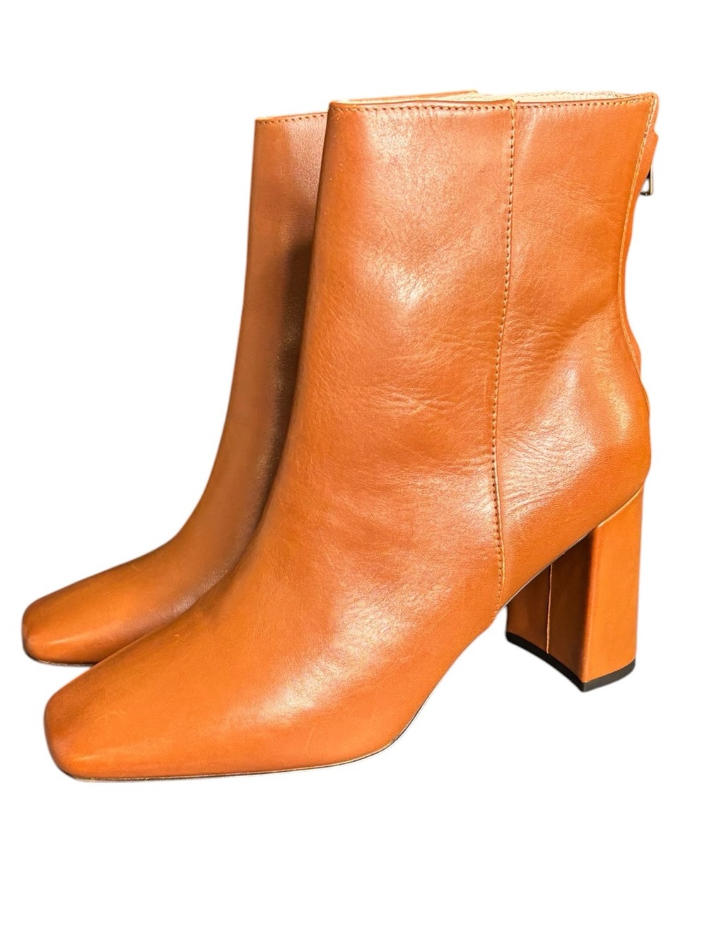 J Crew Leather Block Heel Ankle Boot Leather Style AQ745 Womens Size 9.5 Casual